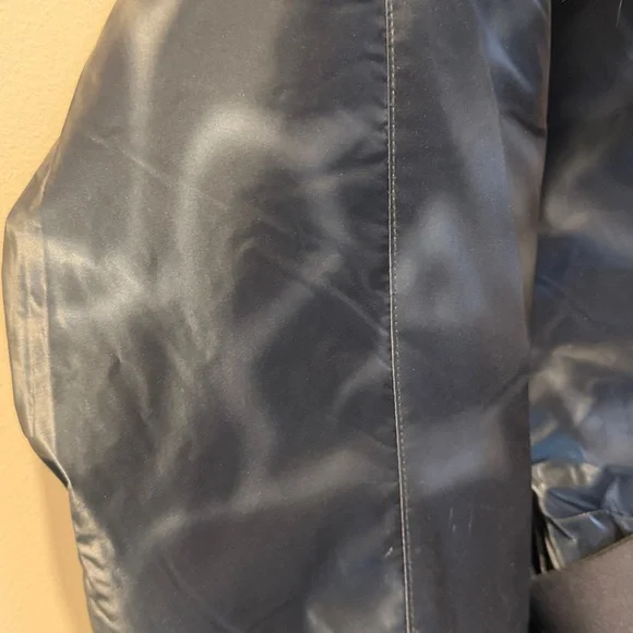 ASOS Navy Belted Ski Suit w/ Faux Fur Hood - Picture 12 of 12